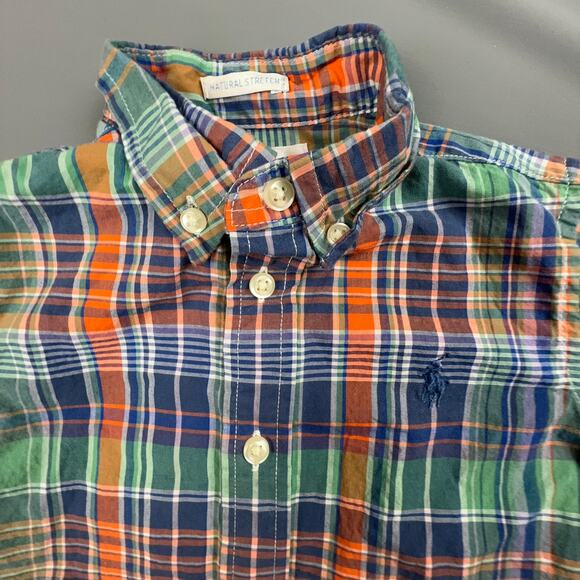 Ralph Lauren Plaid Long Sleeve Baby Shirt 18M Preppy Multicolor Cotton - Picture 3 of 5